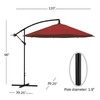 Nature Spring Patio Umbrella, Cantilever Hanging Outdoor Shade, Easy Crank, Base for Table, Deck, 10-foot (Red) 239102JRI